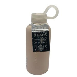 NWT 2016 Starbucks KOREA Blush Silicone Butterfly Glass Bottle 430 mls